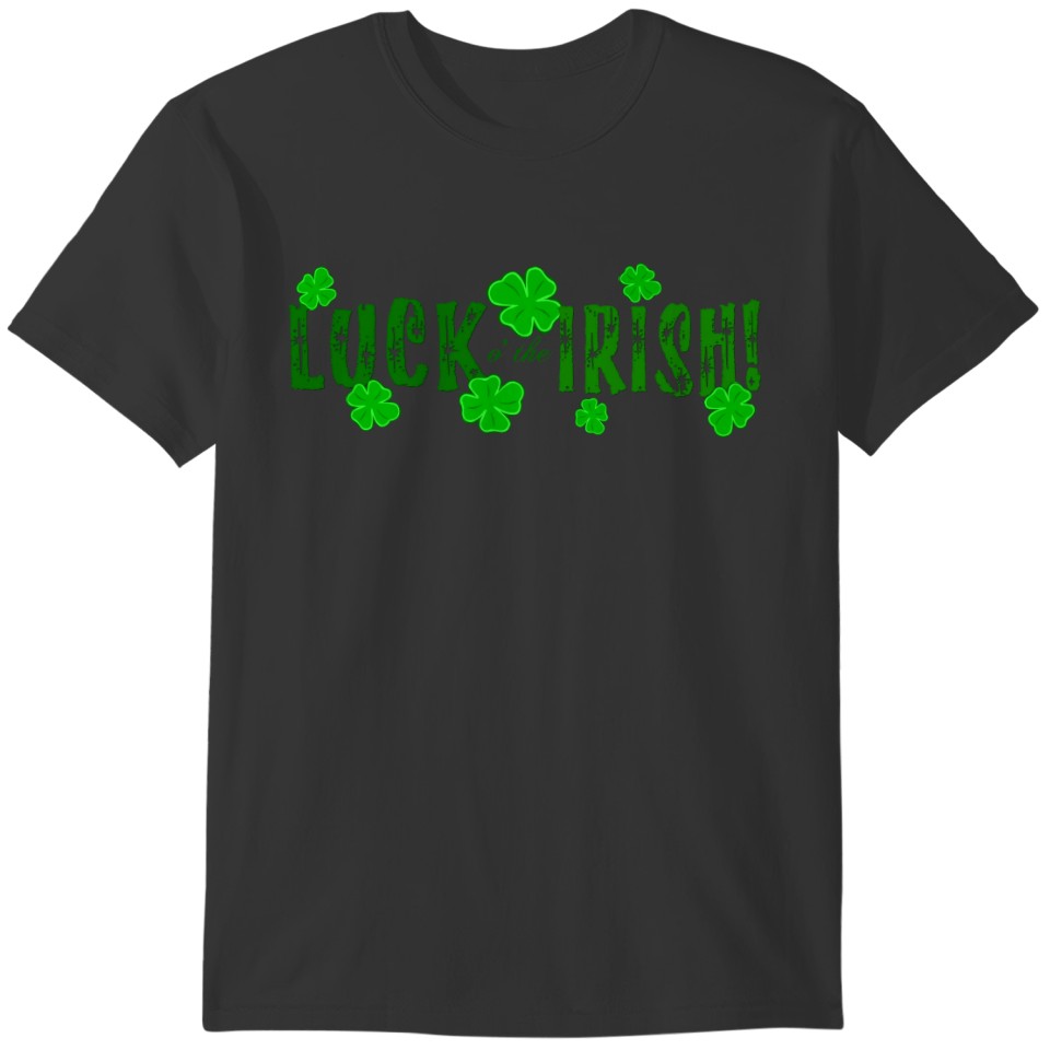 Luck o the Irish Seven Green Lucky Shamrocks Stars T-shirt