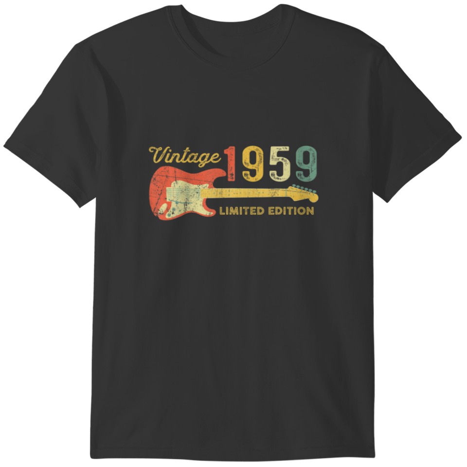 Best Of 1959 Birthday Gifts - Guitar Lovers 63Th B T-shirt