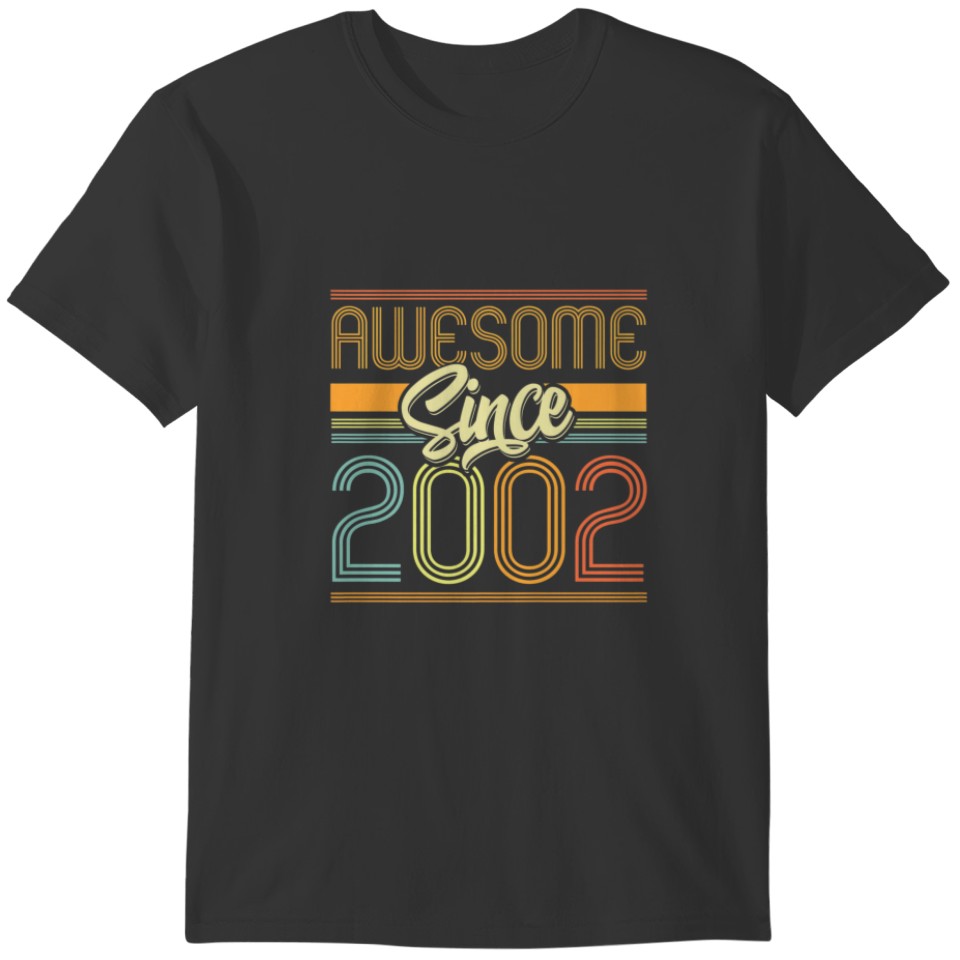 Awesome Since 2002 20Th Birthday 20 Years Old Bday T-shirt
