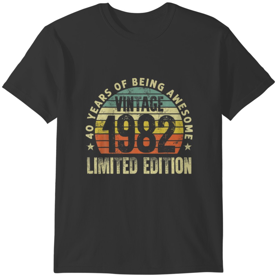 Mb Vintage 40Th Birthday 40 Years Old Being Awesom T-shirt
