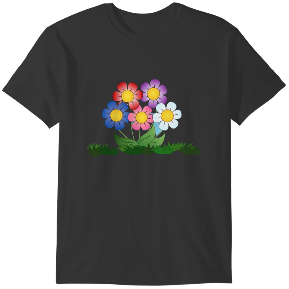 Drawing Colorful Flower Cartoon With Herb Baby Bod T-shirt