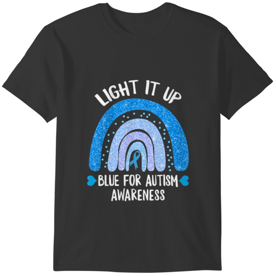 Autism Awareness Light It Up Blue Mom Puzzle Ribbo T-shirt