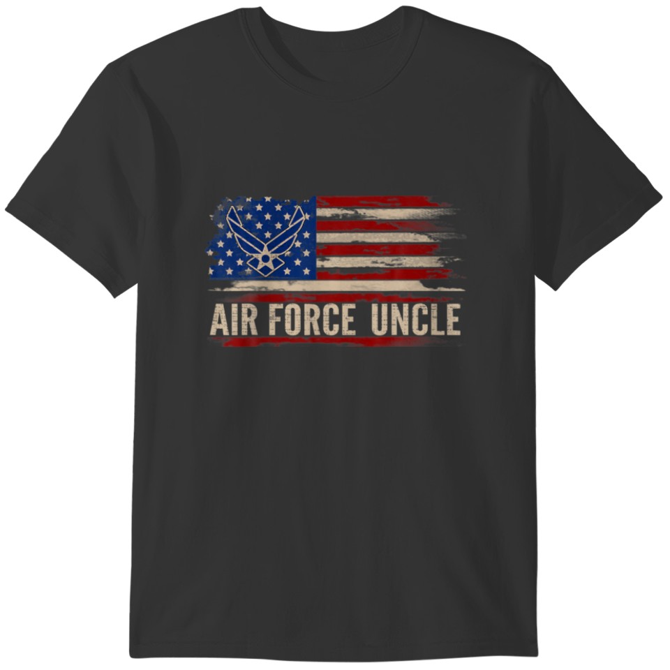 Vintage Air Force Uncle American Flag Veteran Gift T-shirt