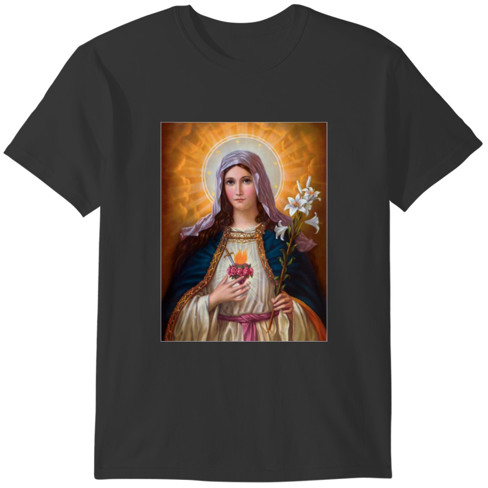 Holy mother Mary Immaculate Heart,Catholic faith T-shirt