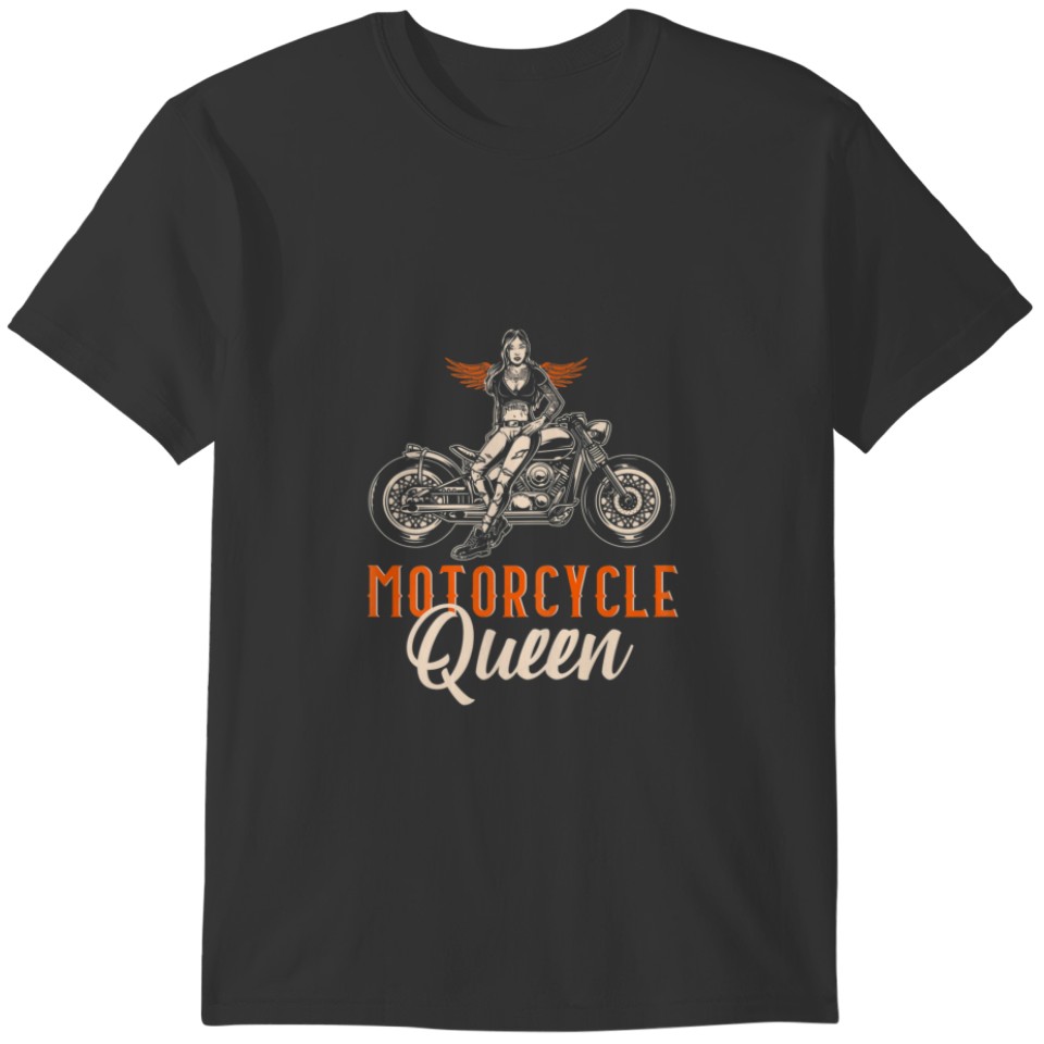 Womens Motorcycle Queen Biker Girl Vintage Motorbi T-shirt