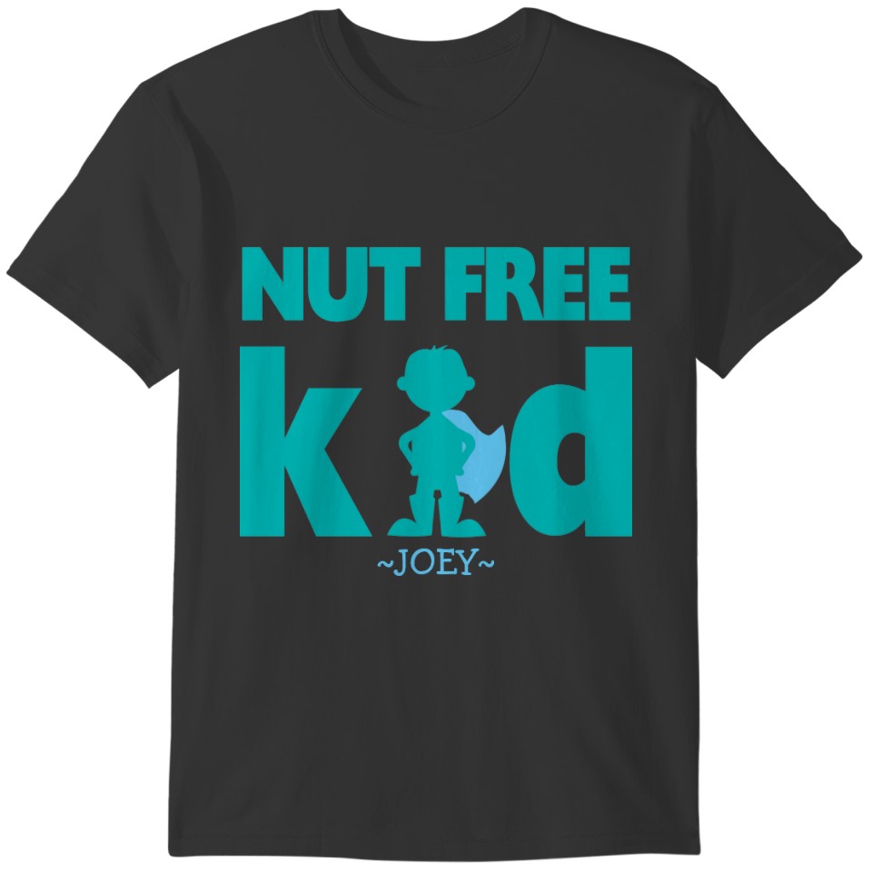 Nut Free Allergy Alert Boy Superhero T-shirt