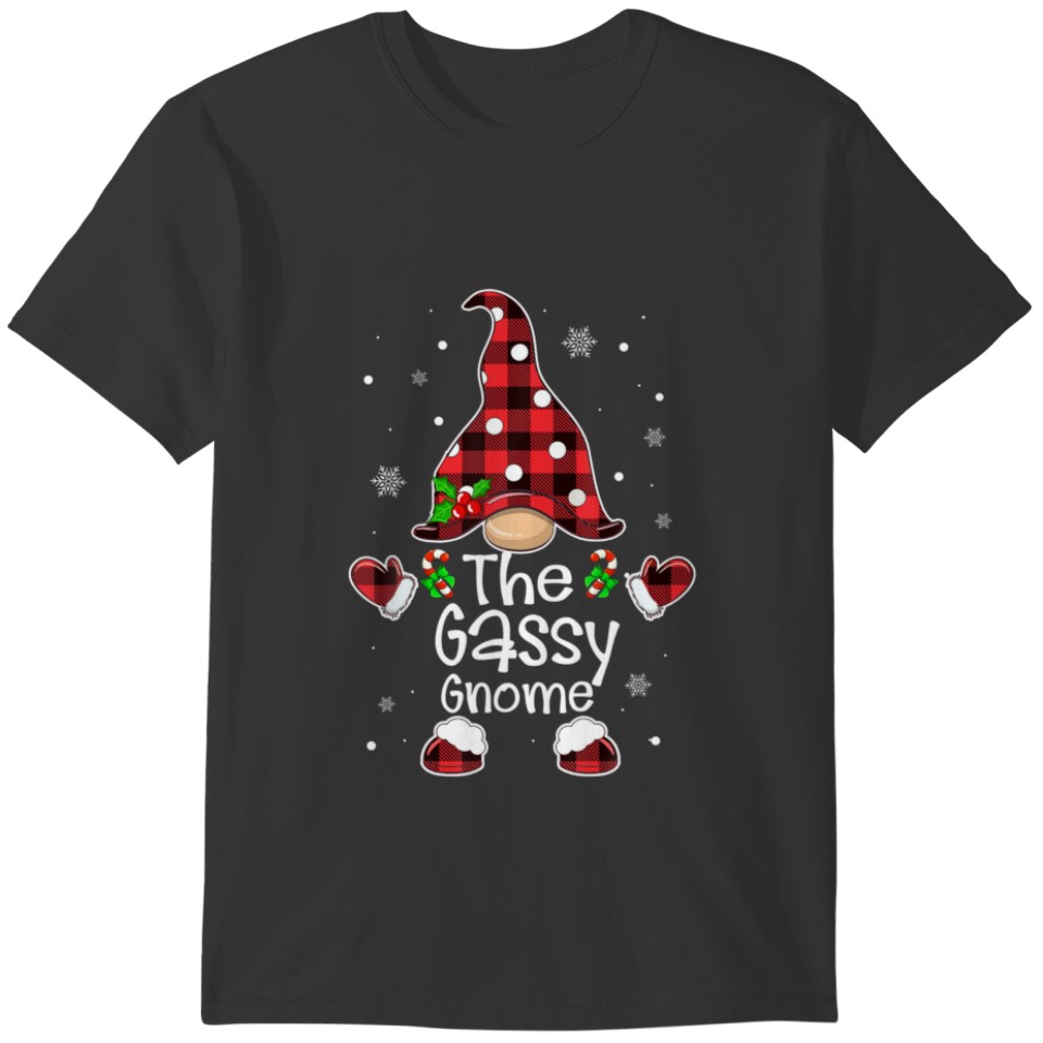 Gassy Gnome Red Plaid Matching Family Christmas Pa T-shirt
