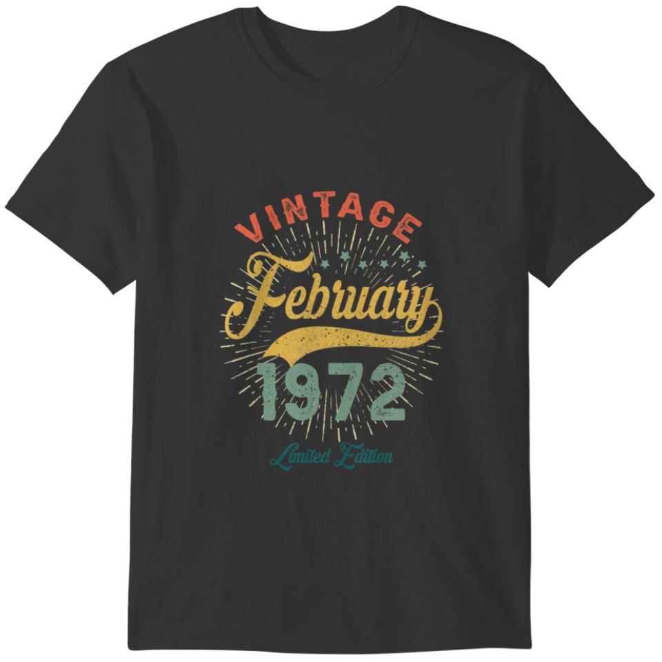 Happy 50Th Birthday Decoration Vintage February 19 T-shirt
