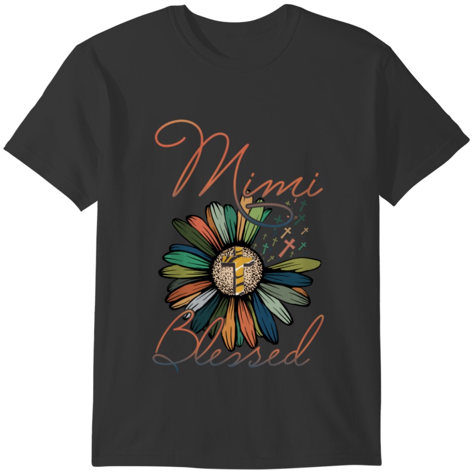 Mimi Gift | Mimi Blessed Flower Colorful T-shirt