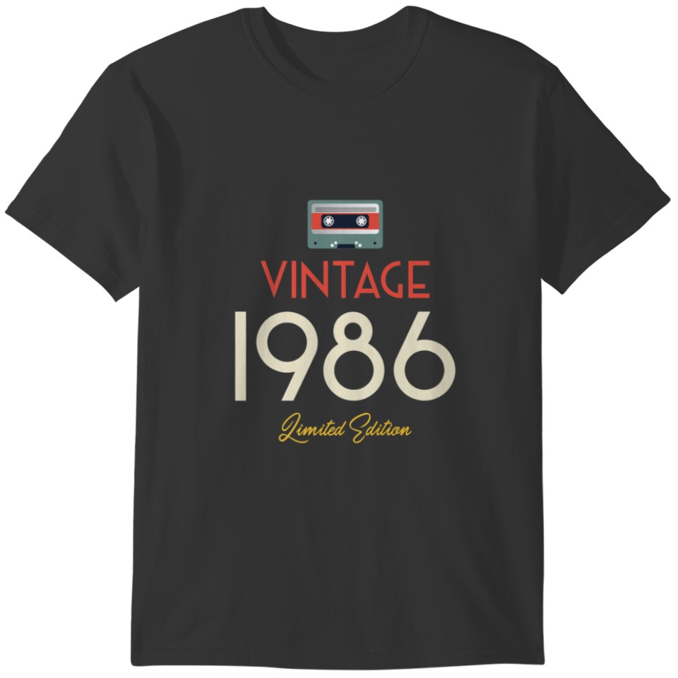 Cassette Vintage 1986 Ts For Men - Retro 35Th Birt T-shirt