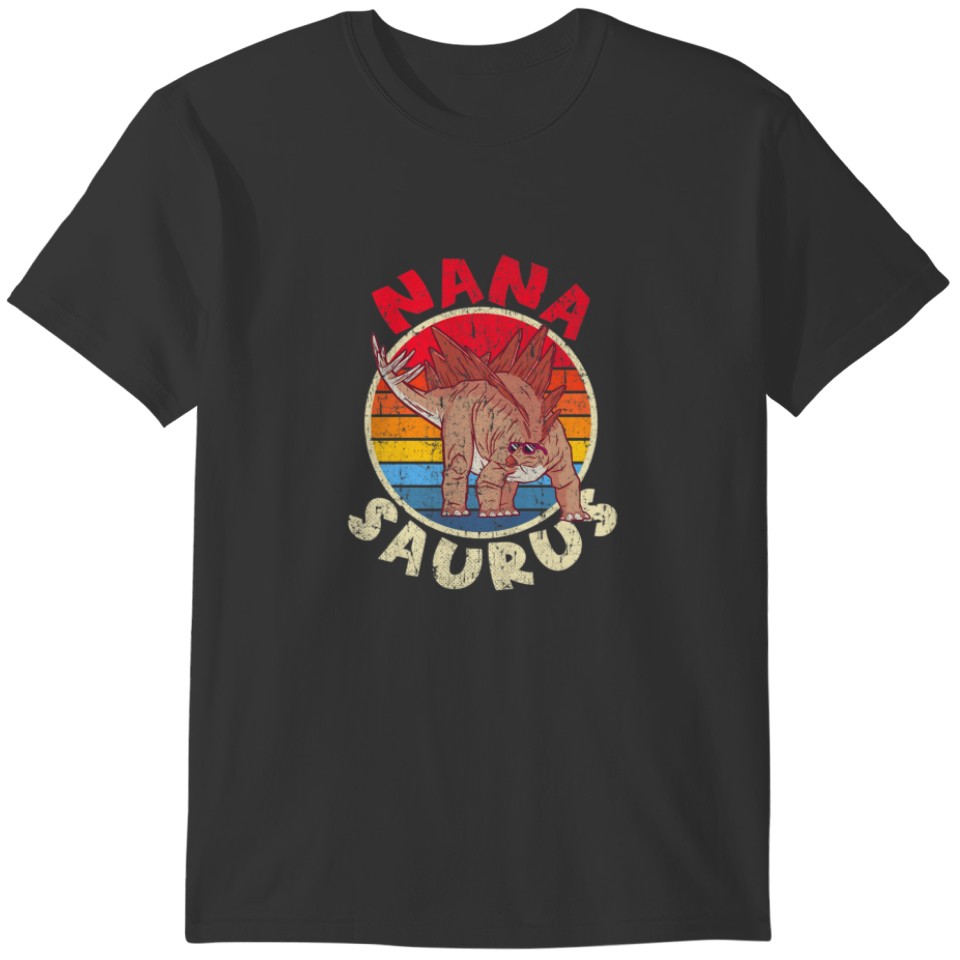 Womens Nana Saurus I Stegosaurus Stenops I Family T-shirt