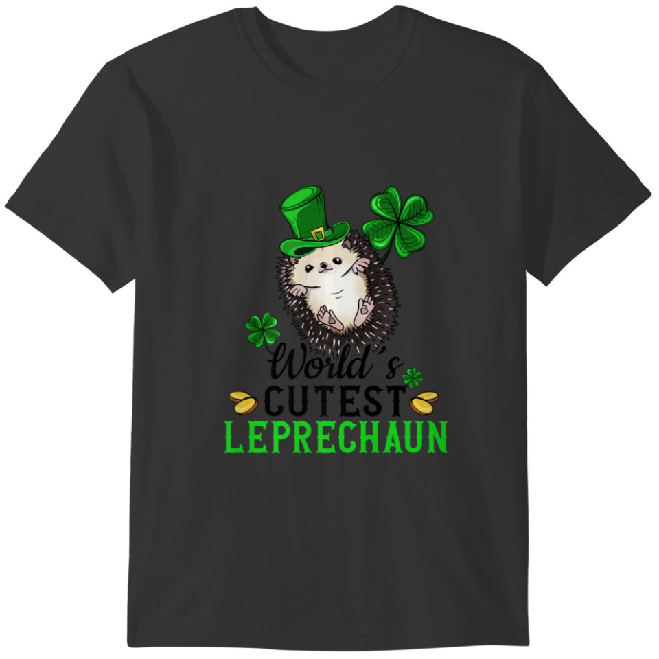 Happy St Patricks Day Bellied Hedgehog World Cute T-shirt
