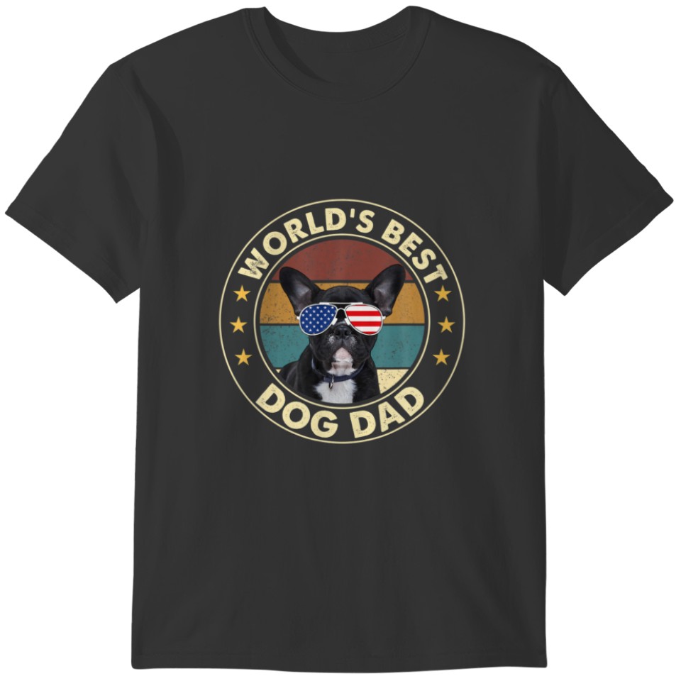Vintage World's Best Dog Dad Cute Dog Lover For Fa T-shirt