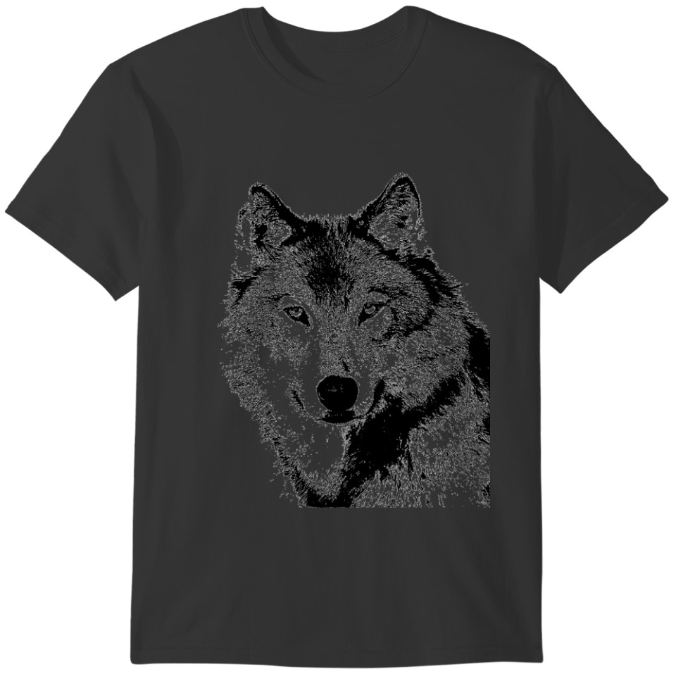 Black & White Wolf Artwork T-shirt