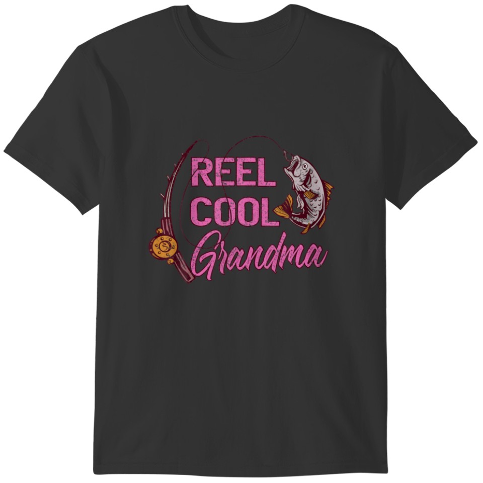 Reel Cool Grandma Woman Anglers Fishing T-shirt