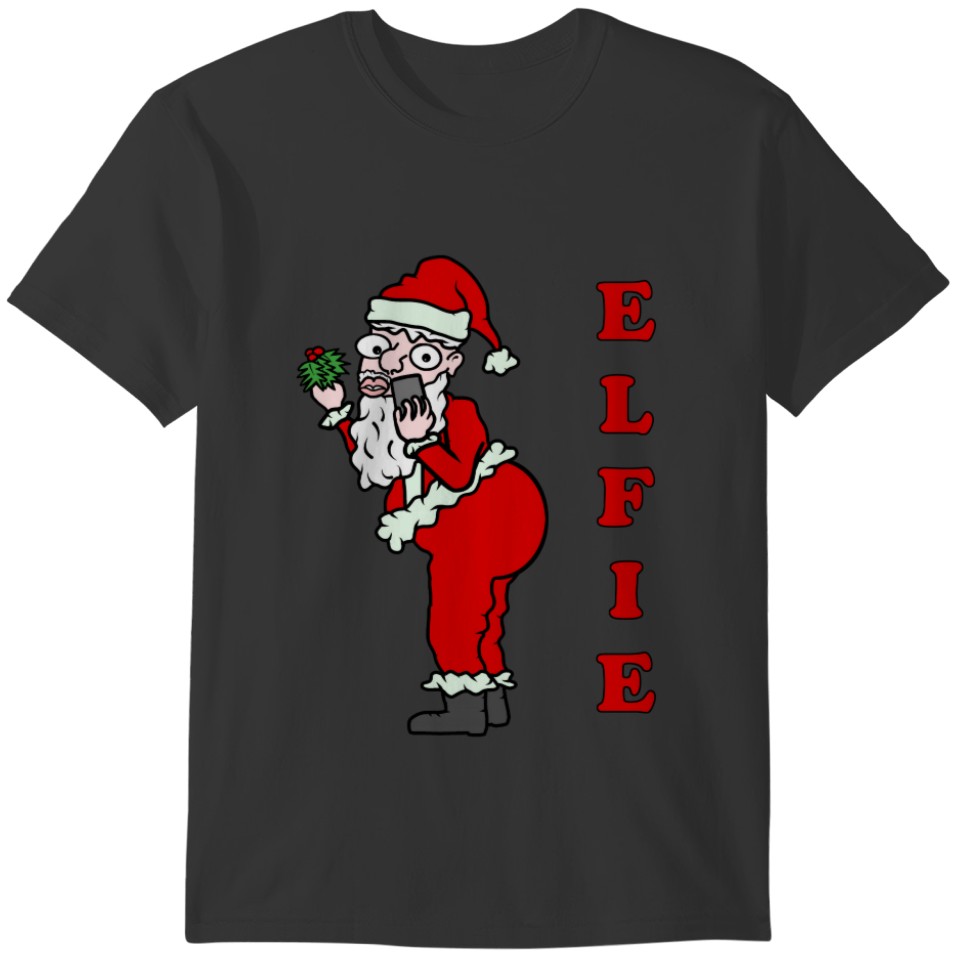 Funny Christmas Santa Elfie Ugly Holiday T-shirt