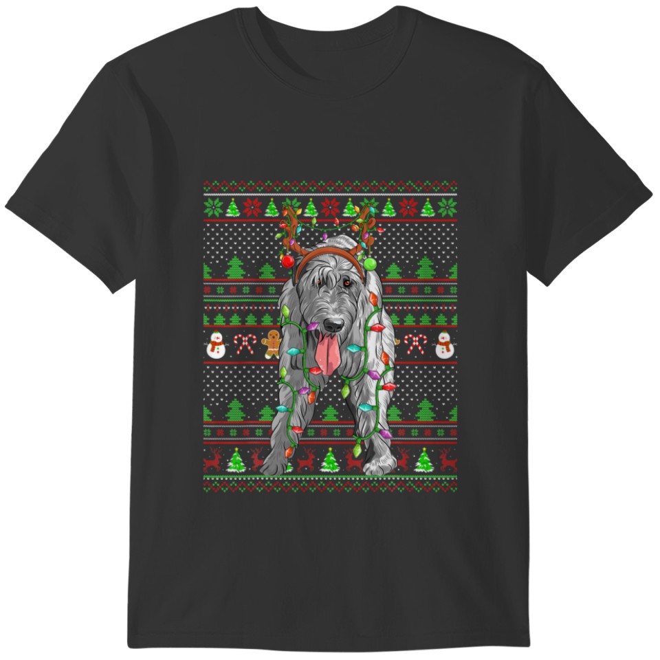 Xmas Family Matching Reindeer Ugly Irish Wolfhound T-shirt