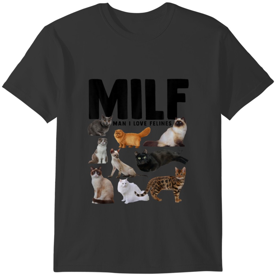MILF Man I Love Felines Vintage Cat T-shirt