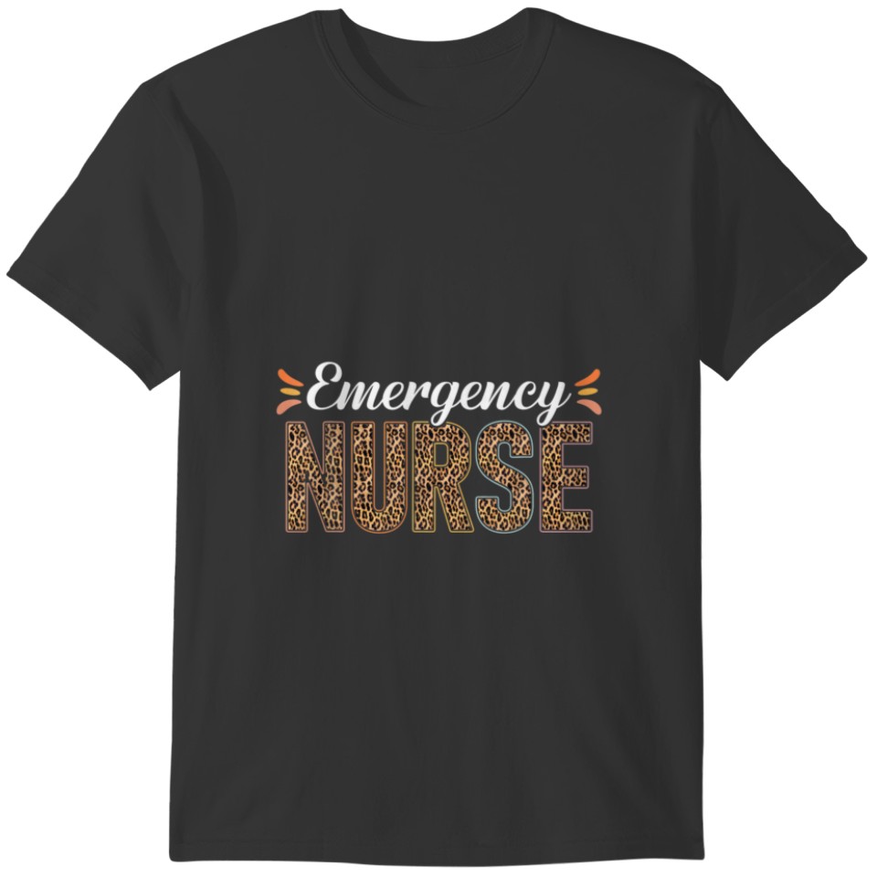 Emergency Nurse Leopard Print ER Nurse Nursing T-shirt