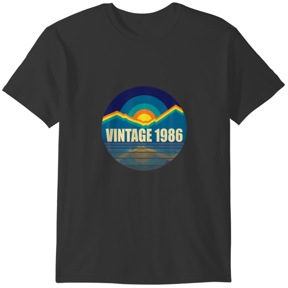 Vintage 1986 Classic Retro Sunset 36Th Birthday T-shirt