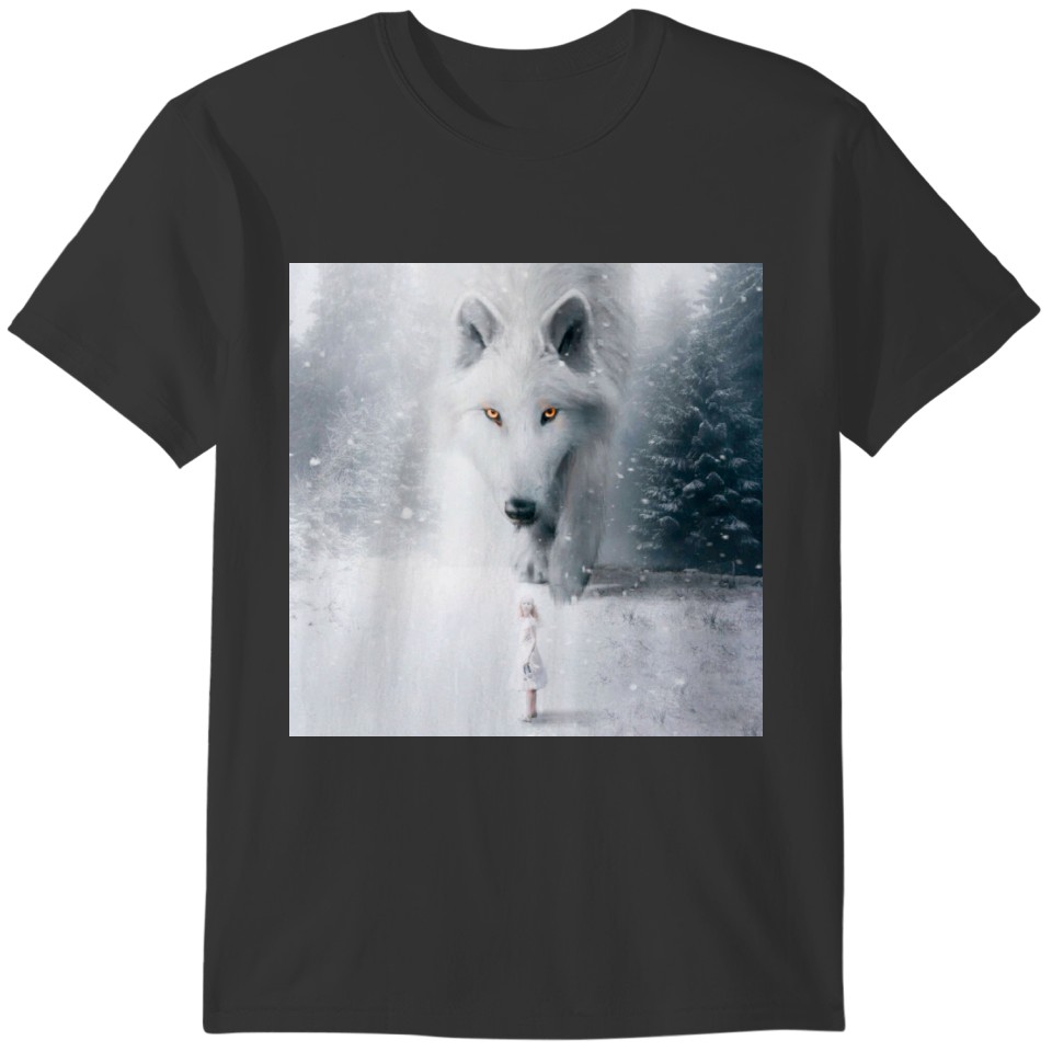 Giant white wolf T-shirt