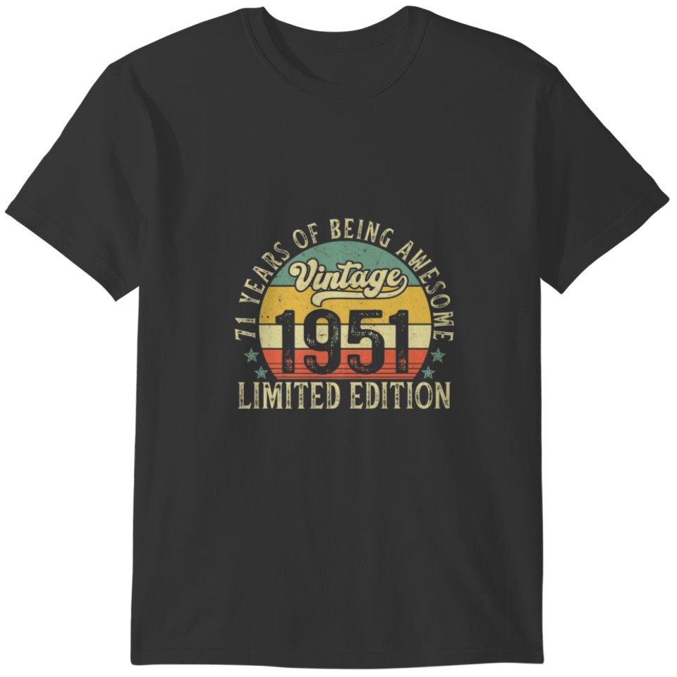 Vintage 1951 71St Birthday Retro Cassette Tape 71 T-shirt