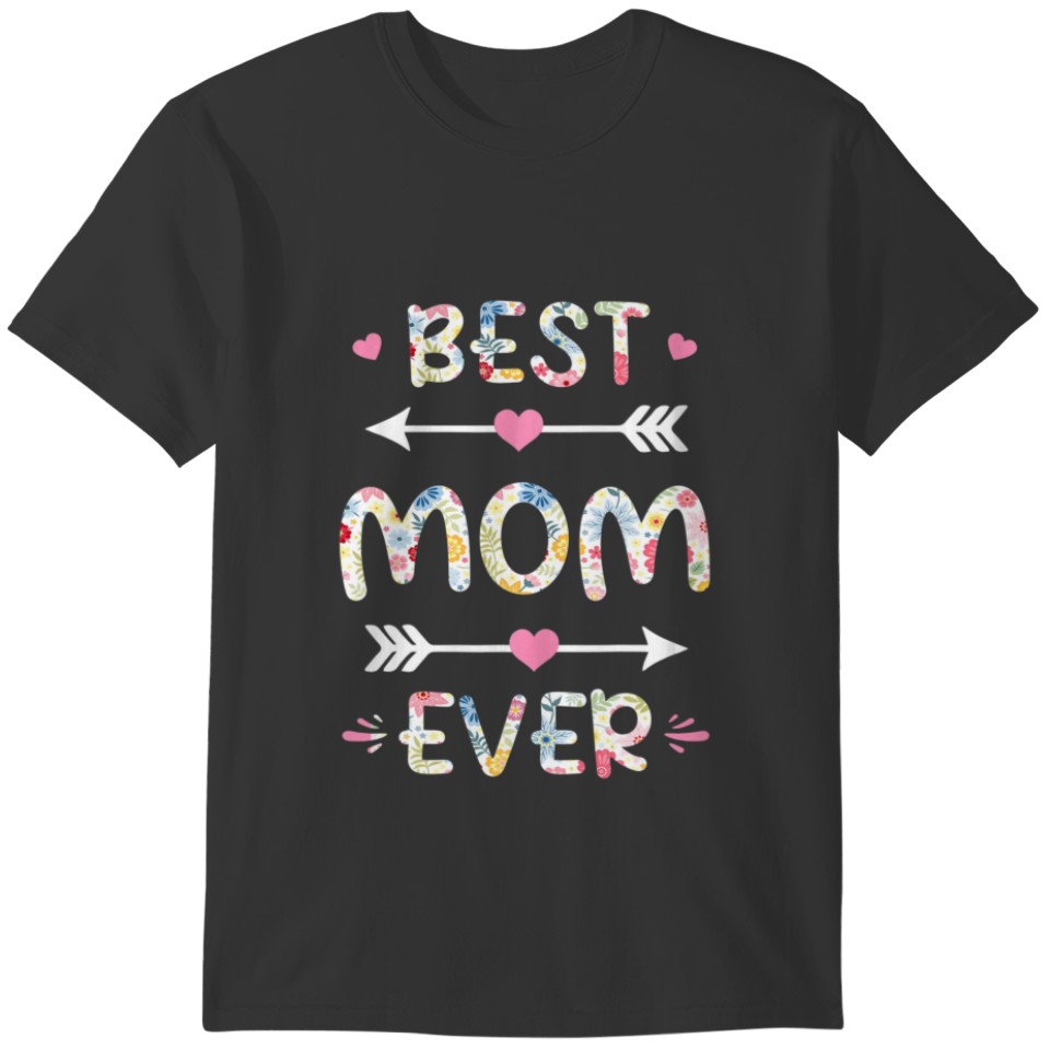 Best Mom Ever Women Flower Decor T-shirt