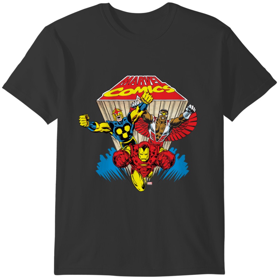 Marvel Comics Flying Super Heroes T-shirt