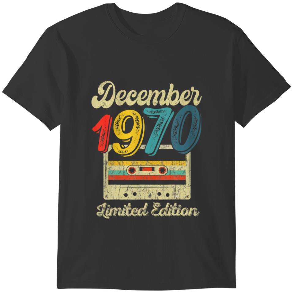 Vintage December 1970 Cassette Tape 51St Birthday T-shirt
