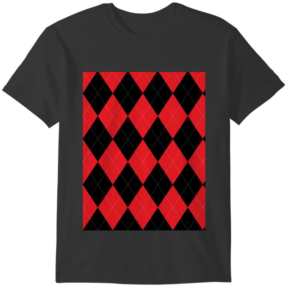 Red and Black Argyle T-shirt