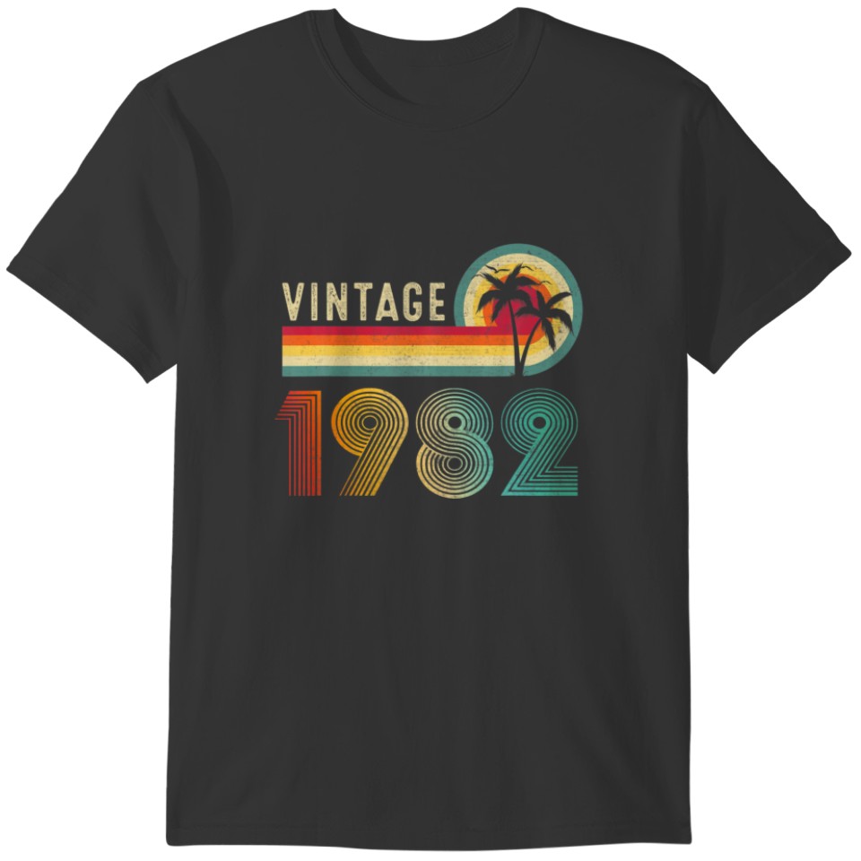 39 Yrs Old Gift Men Women Vintage 1982 Retro 39Th T-shirt