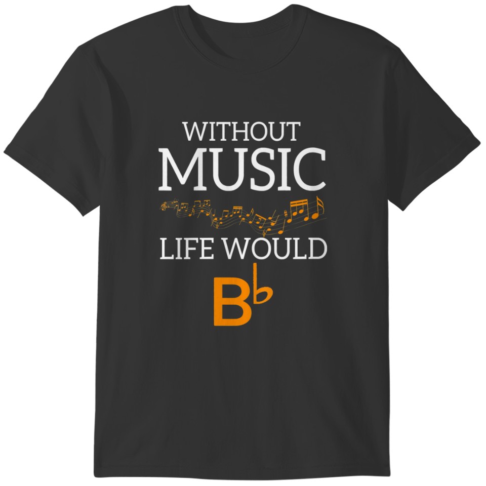 Womens Without Music Life Would Bb Musician V-Neck T-shirt