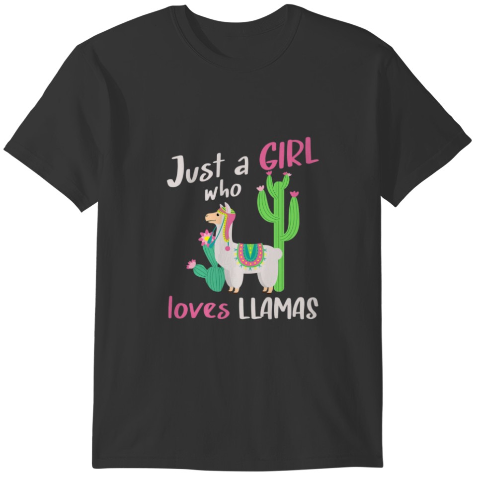 Just A Girl Who Loves Llamas Funny Llama Camelid L T-shirt