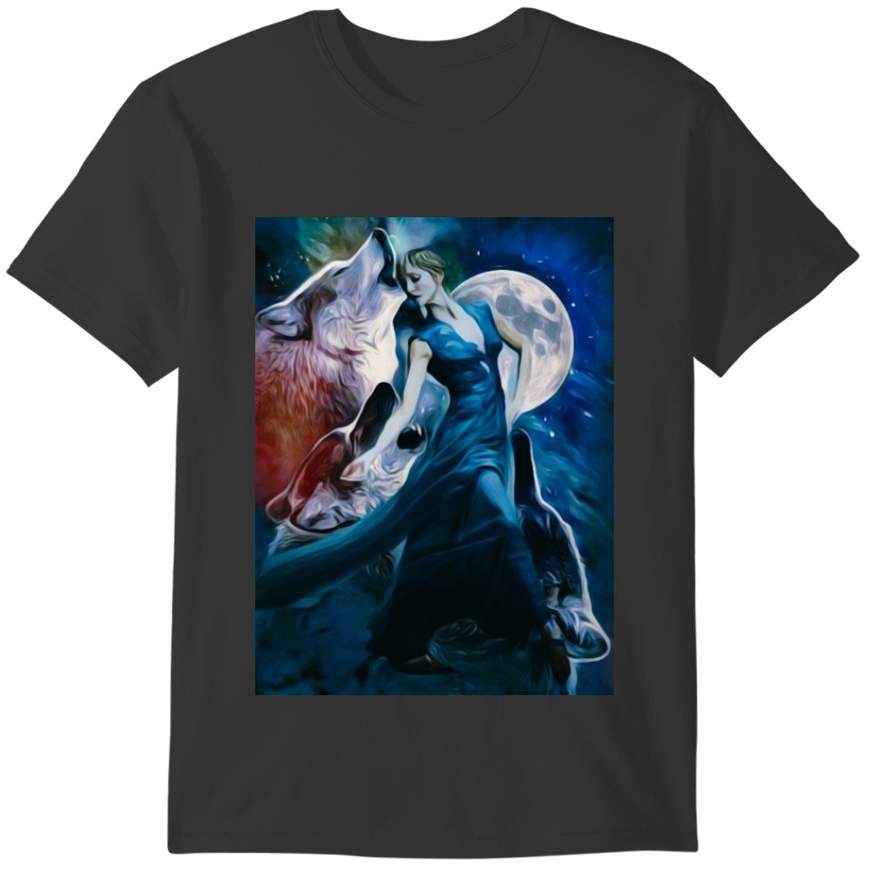 dancer and wolves plus size T-shirt