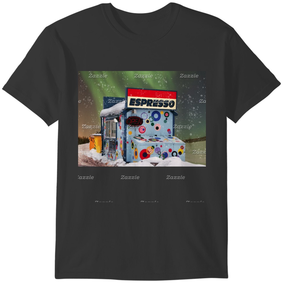 Alaska Coffee Drive-Thru Espresso Northern Lights T-shirt