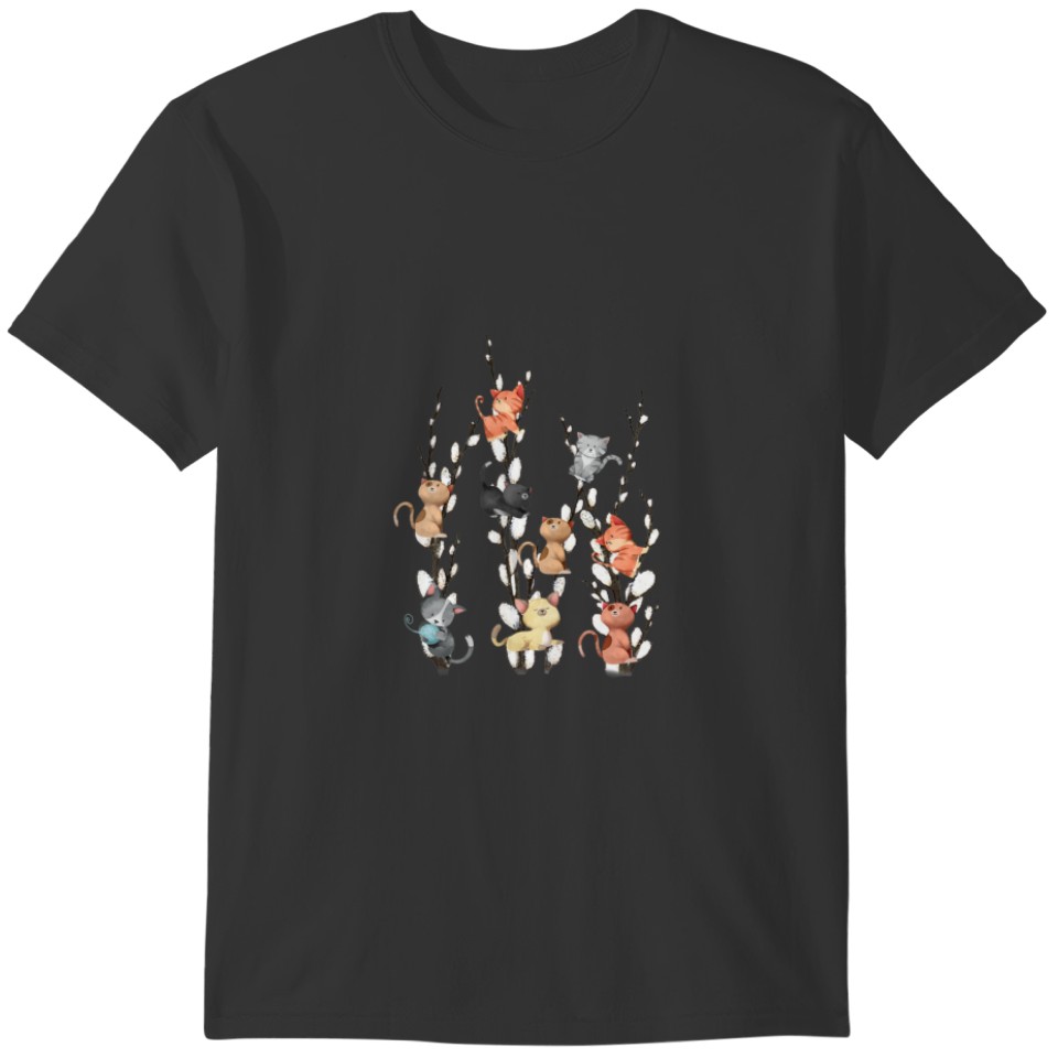 Womens Cat Graphic Flower Funny Cat Lovers T-shirt