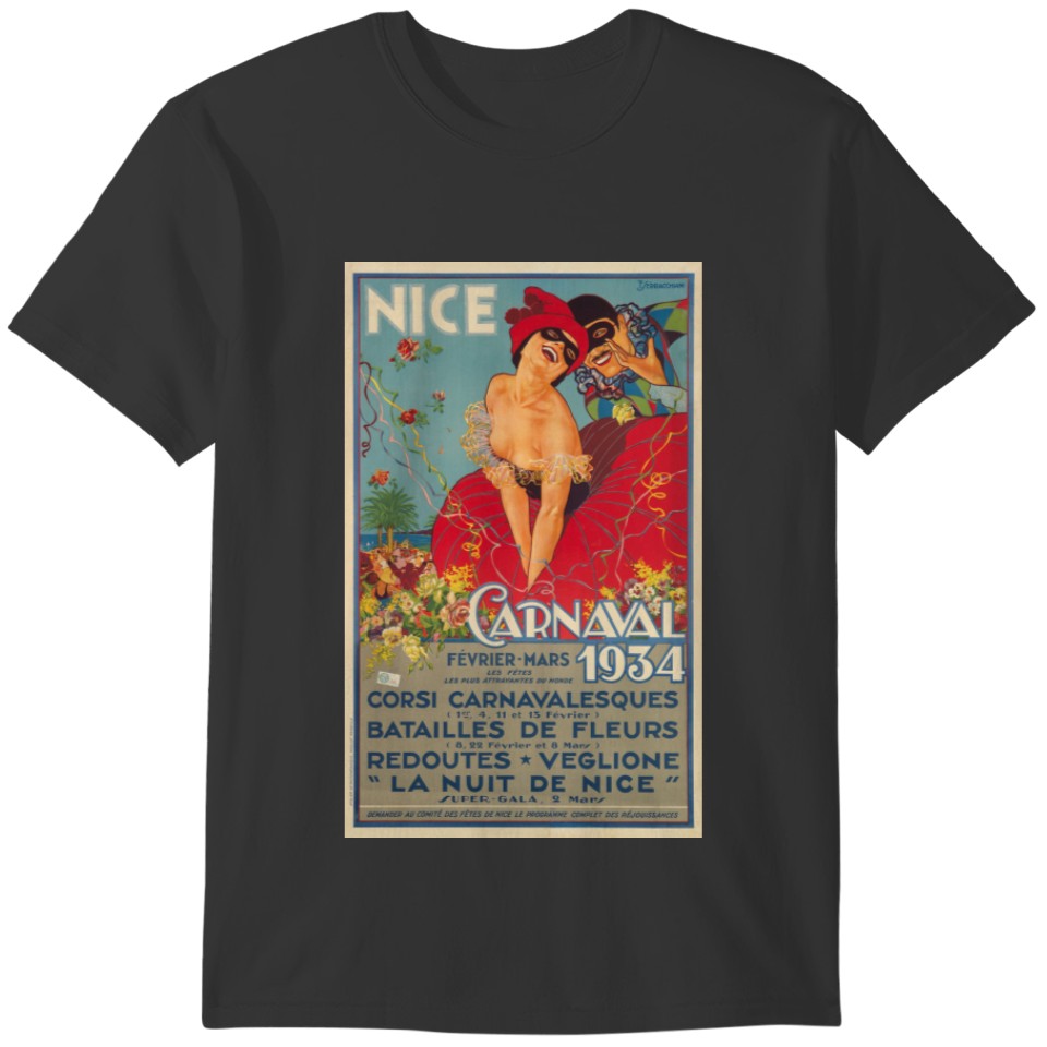 Vintage French Carnival Nice 1934 T-shirt