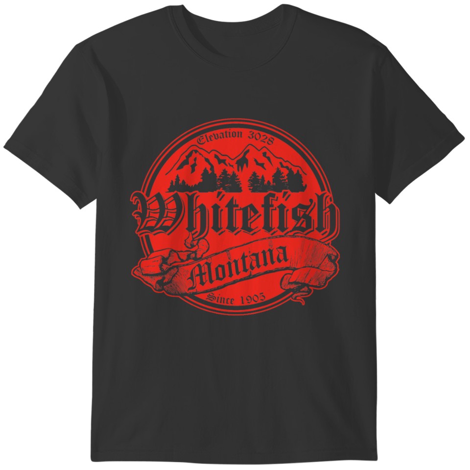 Whitefish Old Red Overlay T-shirt