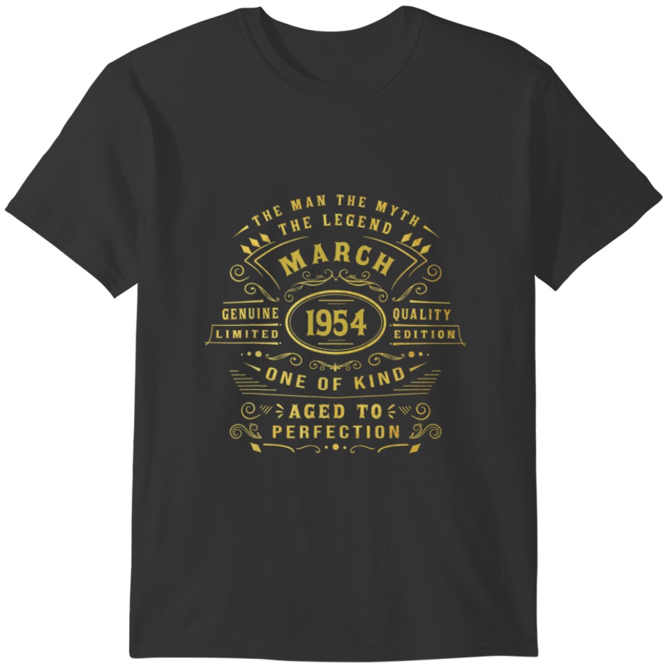 Mens Man Myth Legend March 1954 68 Yrs Old 68Th Bi T-shirt