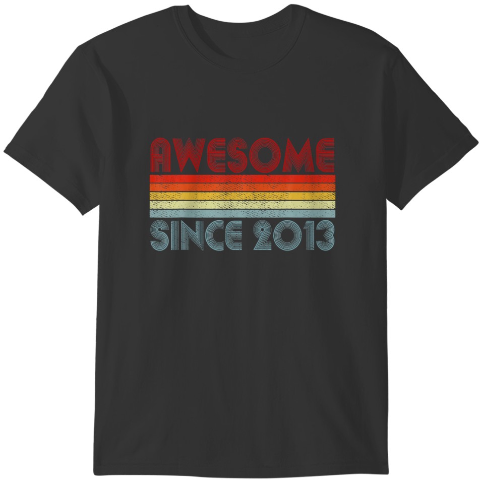 Awesome Since 2013 9 Year Old Gifts 9Th Birthday T-shirt