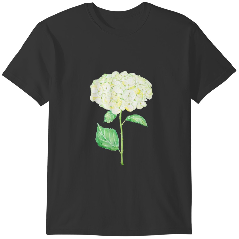 green hydrangea watercolor T-shirt