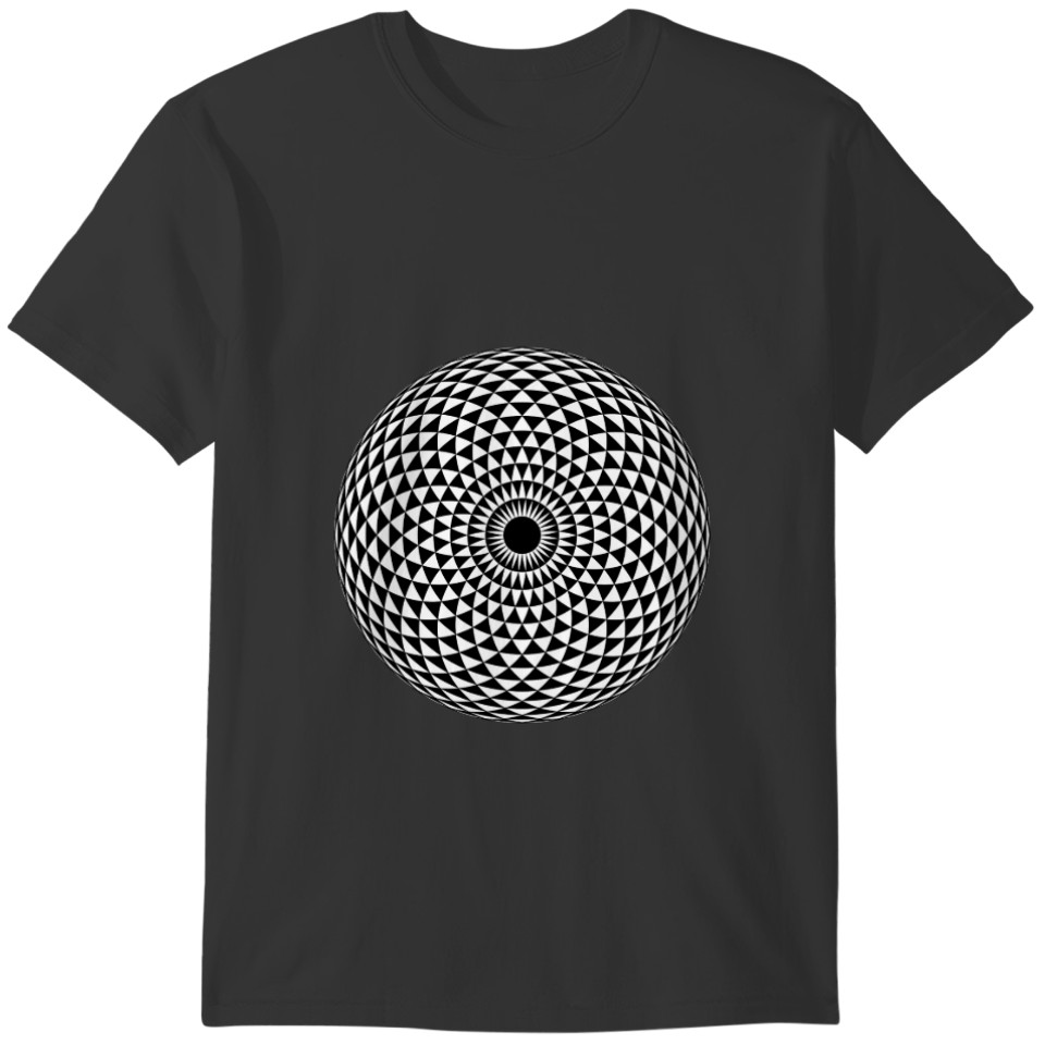 Spiritual Dark Grey Mandala Geometric Graphic T-shirt