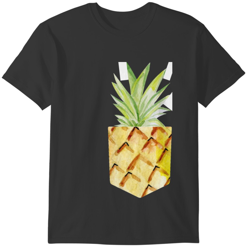 Cool Print Pocket with Tropical Pineapple T-shirt