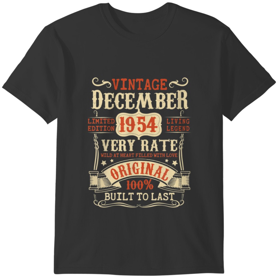 65 Year Old 65Th Birthday Gifts Vintage December 1 T-shirt