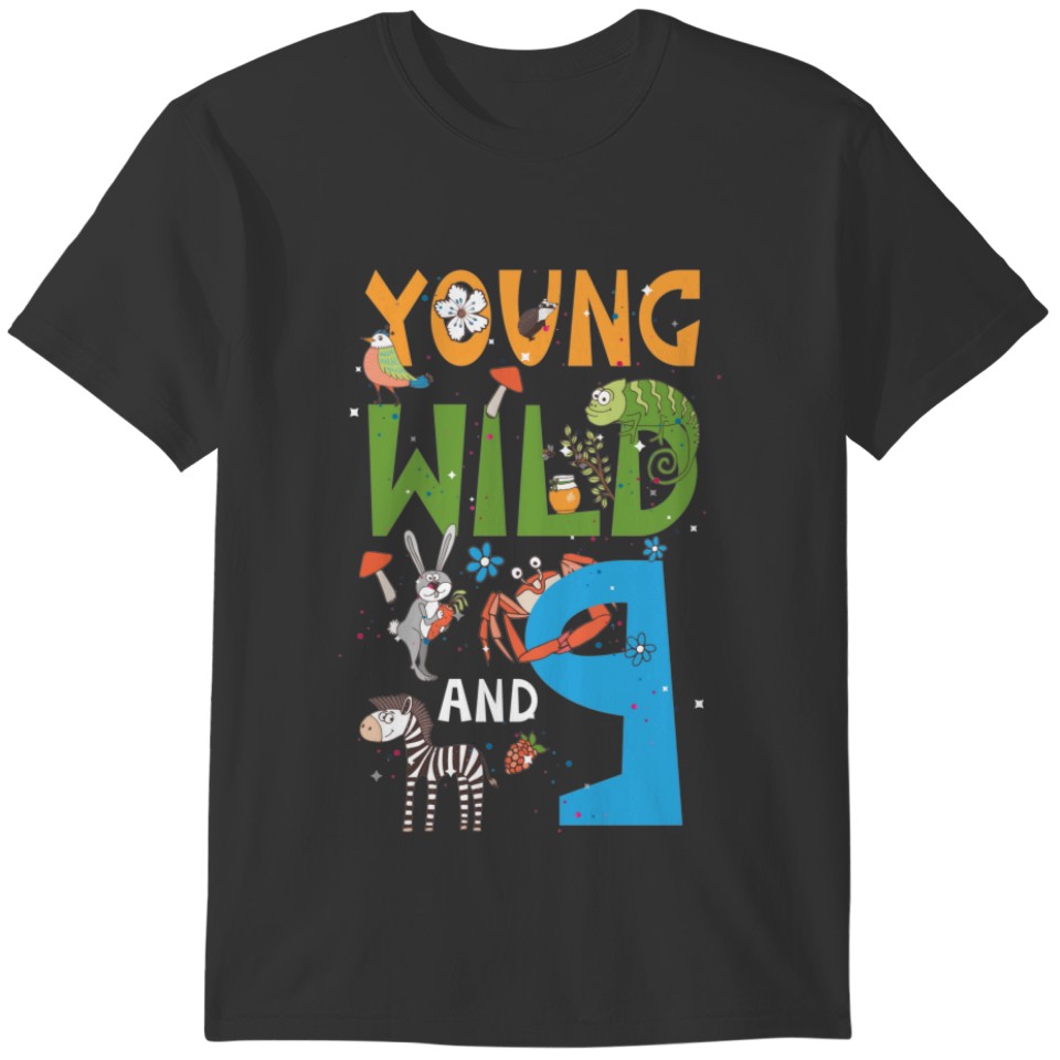 9 Year Old Zoo Birthday Safari Jungle Animal 2nd T-shirt