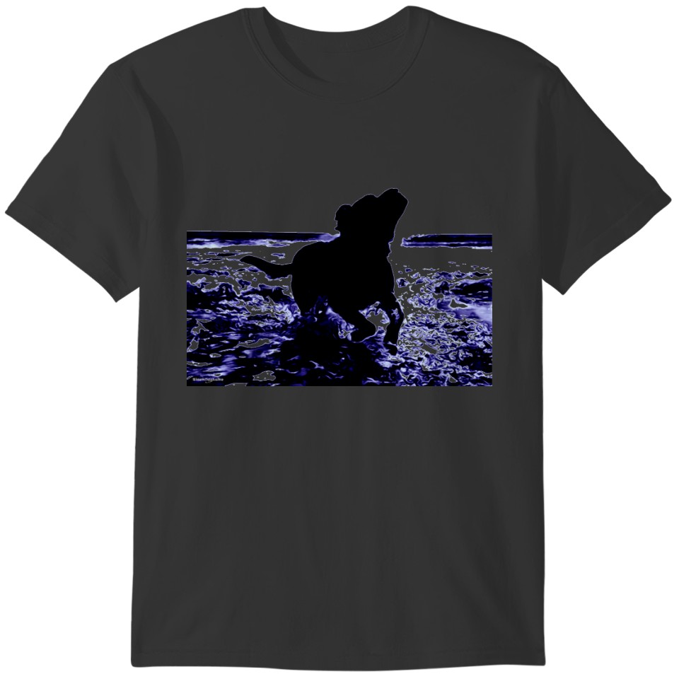 Women's   black lab in water T-shirt