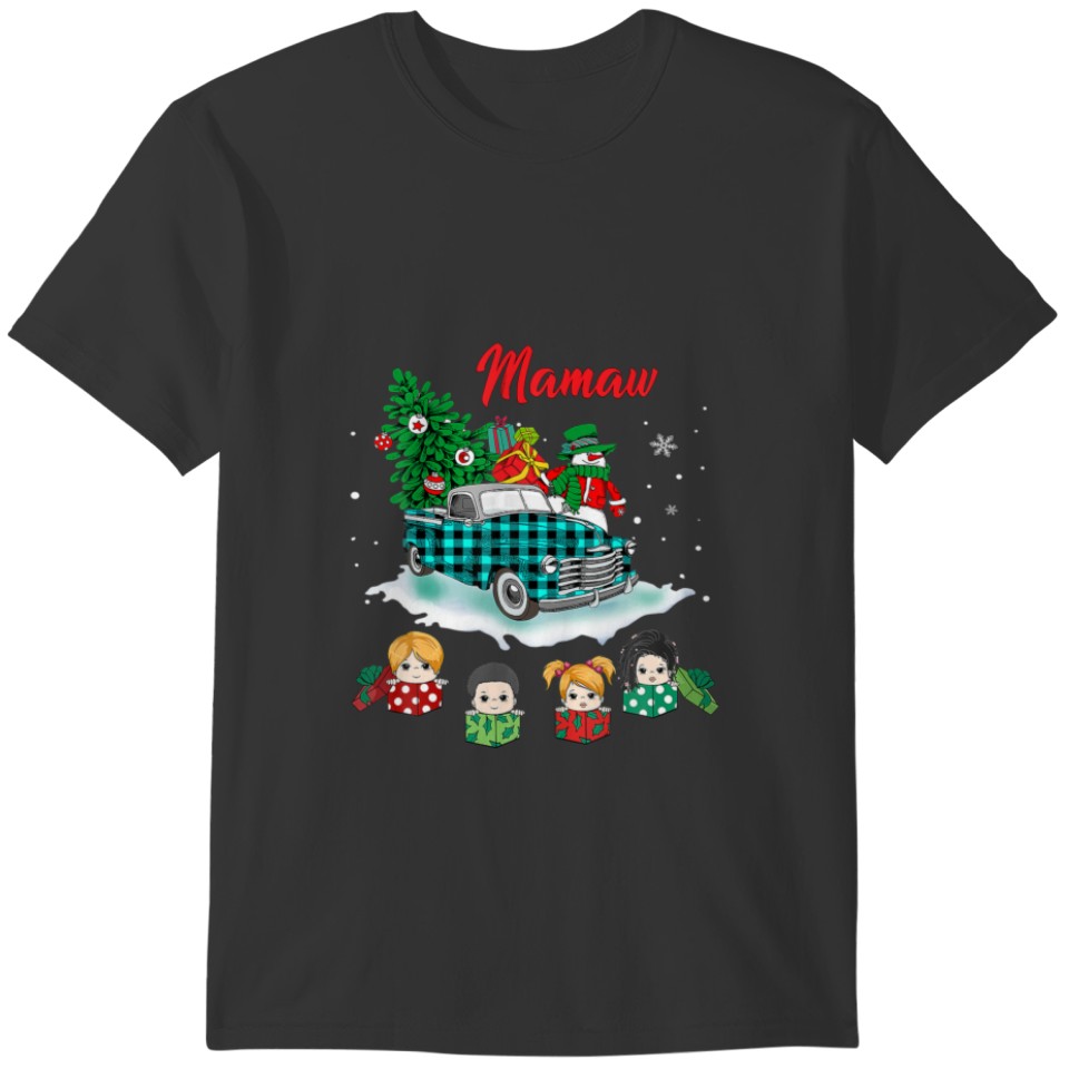Christmas Mamaw Christmas Tree Green Truck Cute Gi T-shirt