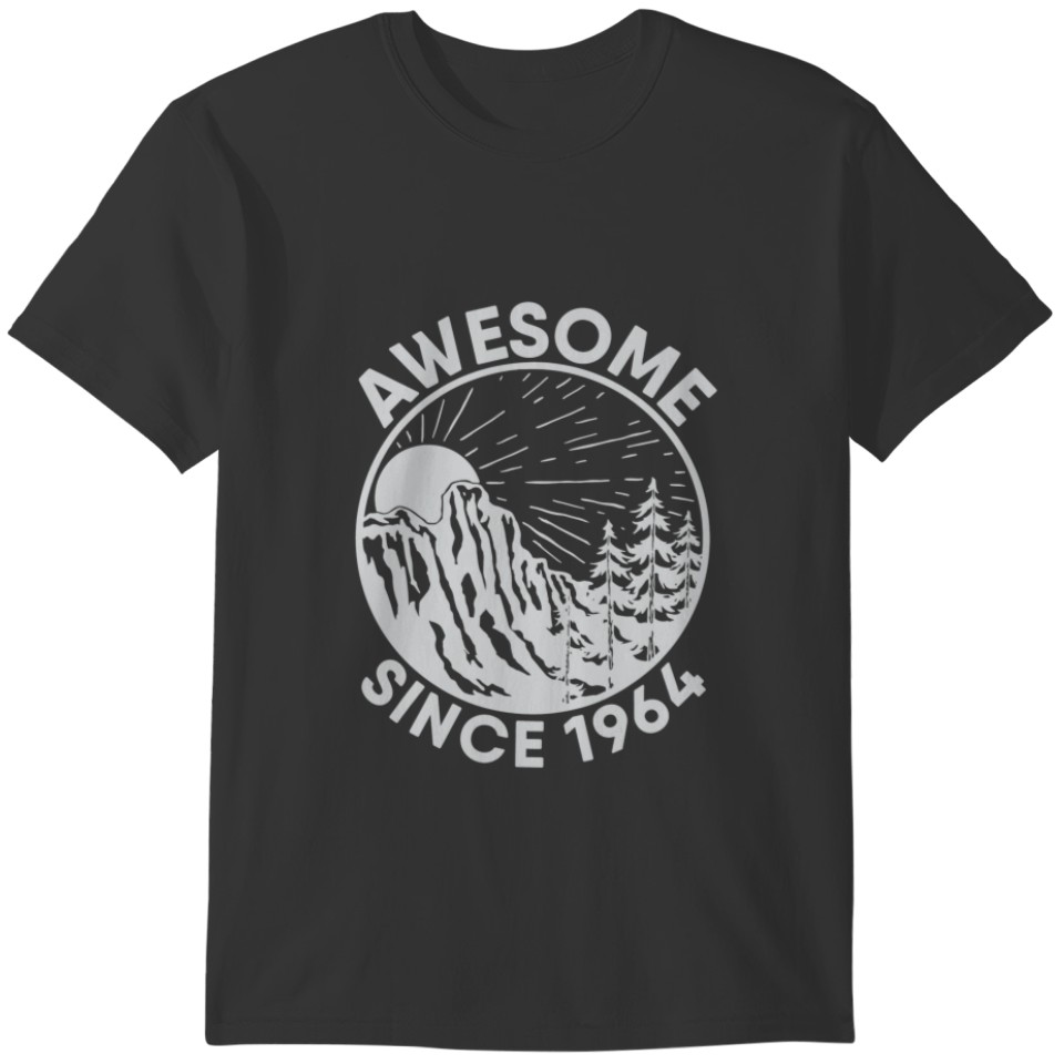 Awesome Since 1964 Mountain Camping Vintage Born I T-shirt