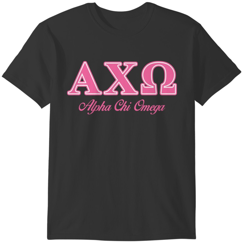 Alphi Chi Omega Pink Letters T-shirt