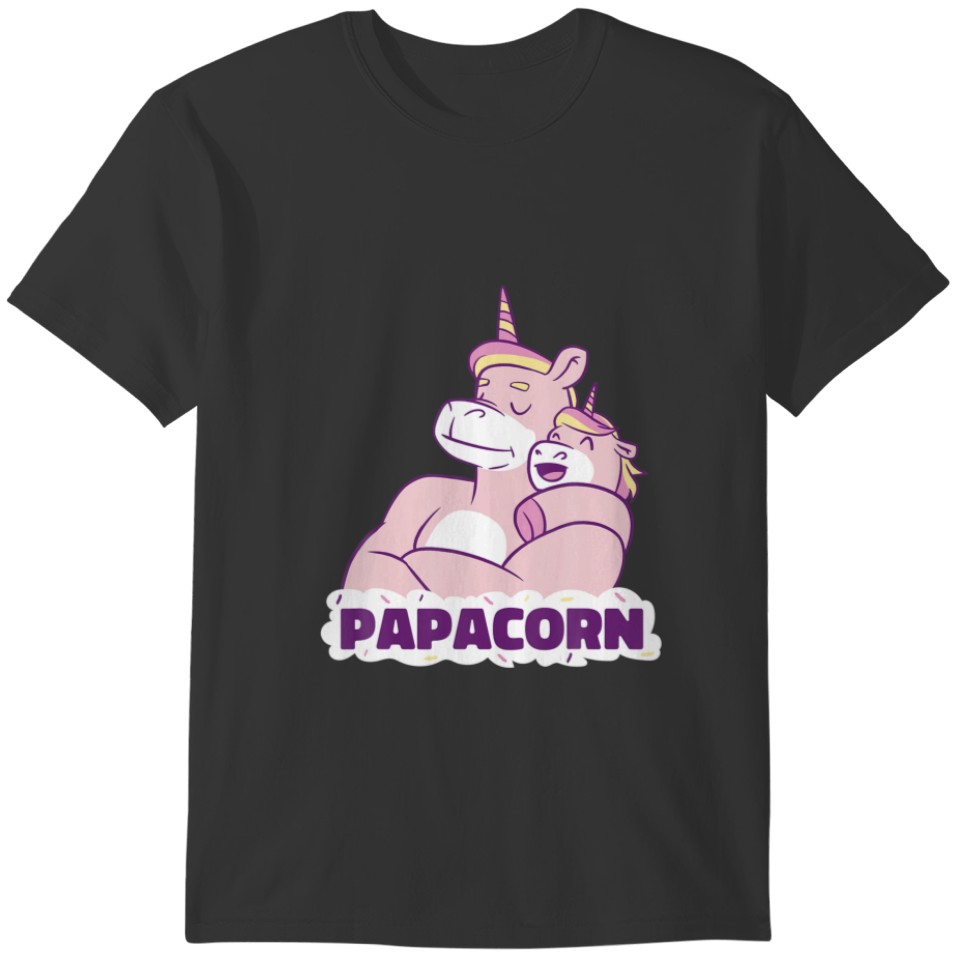 Unicorn Daddy And Baby Dad Papa Children Father Fa T-shirt